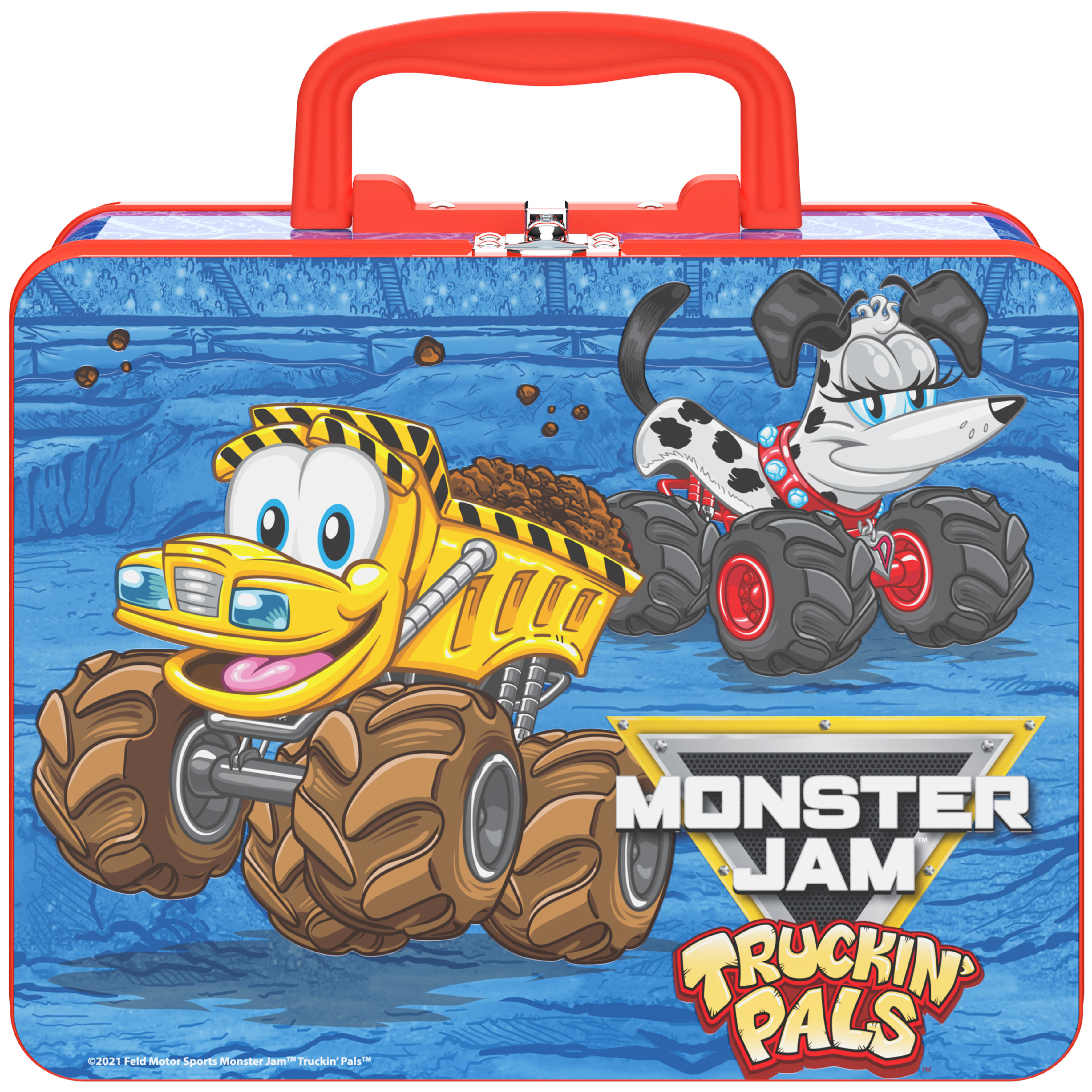 Monster Jam, Truckin' Pals 48-Piece Jigsaw Puzzle in Lunch Box Tin Monster  Truck Sensory Toy for Toy Box Cool Stuff Kids Puzzles, for Kids Ages 4 and  up 
